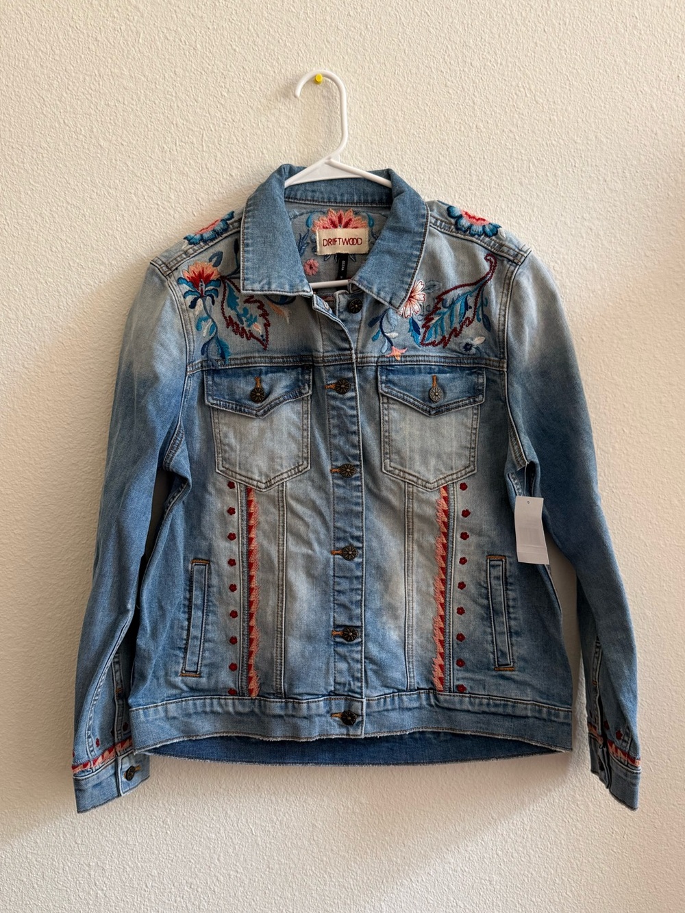 Driftwood Light Blue Embroidered Denim Jacket